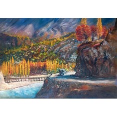 Saima Aamir, 24 x 36 Inches, Oil on Canvas, Landscape Painting, AC-AMR-004 Saima Aamir, 24 x 36 Inches, Oil on Canvas, Landscape Painting, AC-AMR-004